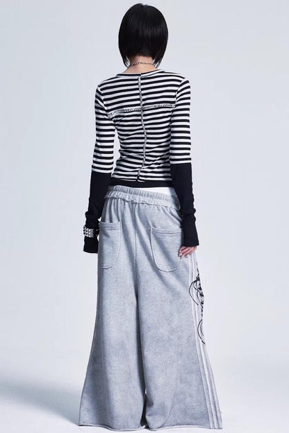 Striped Patchwork Base Layer Top