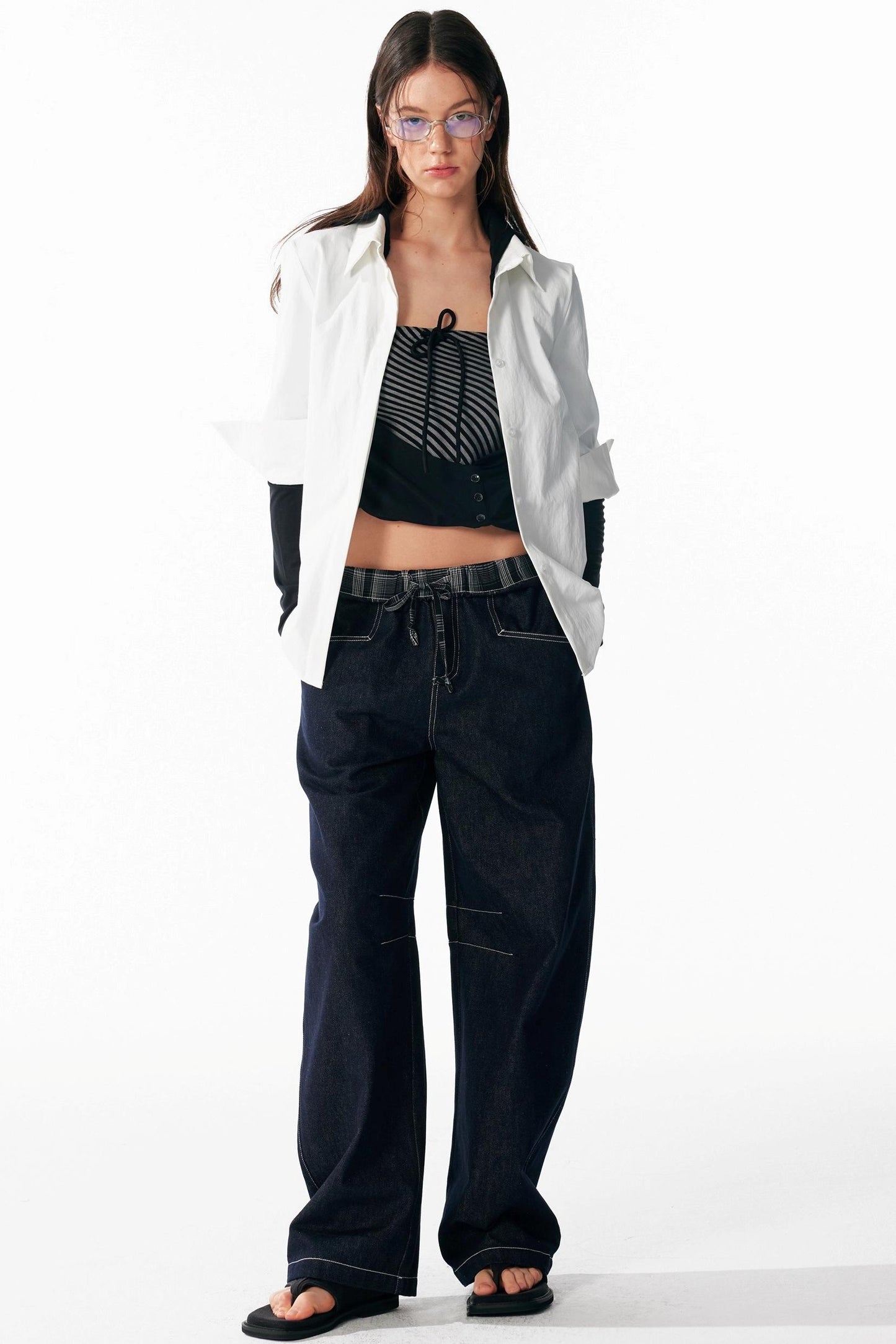 Slim Lace-Up Hooded Long Sleeve Base Shirt