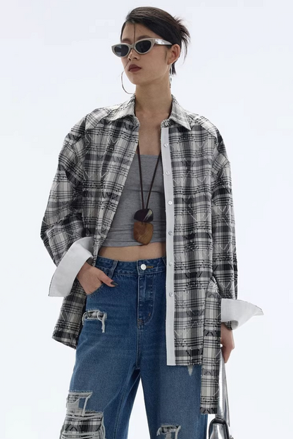 Plaid Checkered Shirt Jacket