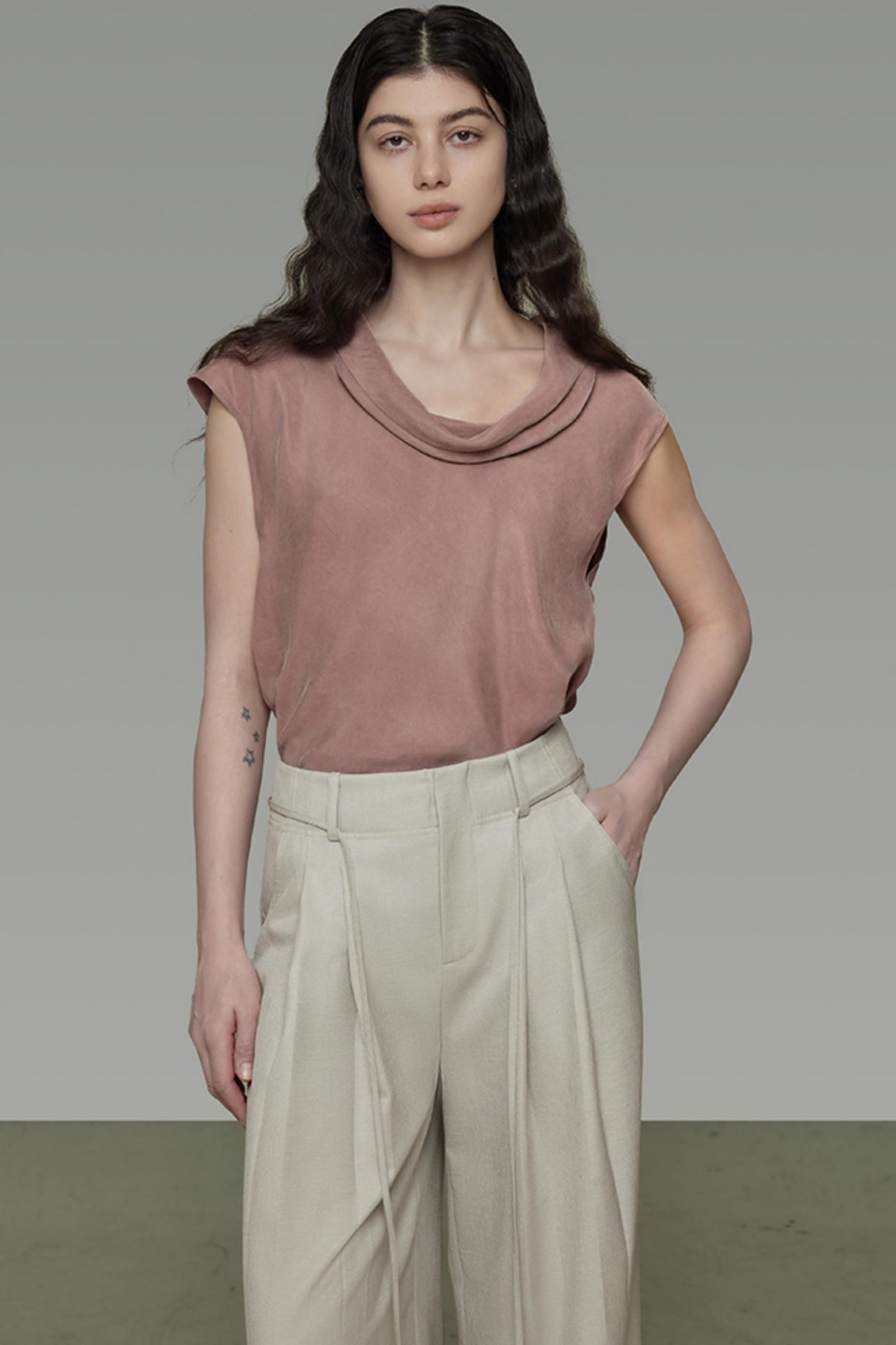 Summer Pleated Wide-Leg Pants