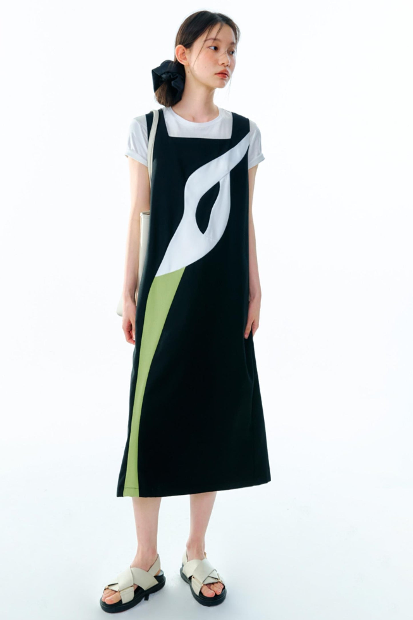 Calla-Lilien-Patchwork-Trägerkleid