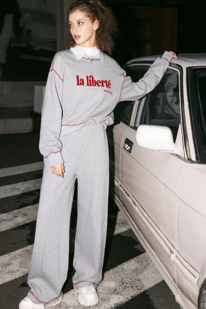 Vintage Gray Sweatshirt & Pants Set-Up