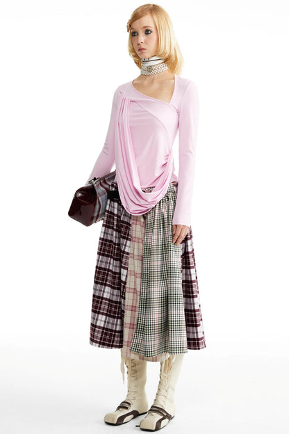 Pleated Panelled Skirt