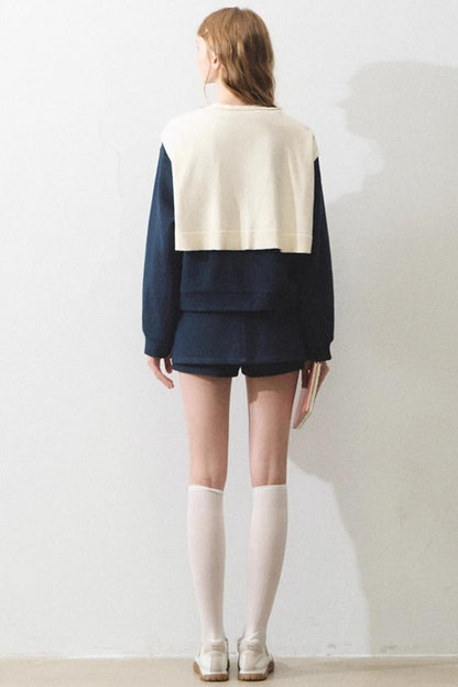 Mint Vintage Doppellagiges Sweatshirt