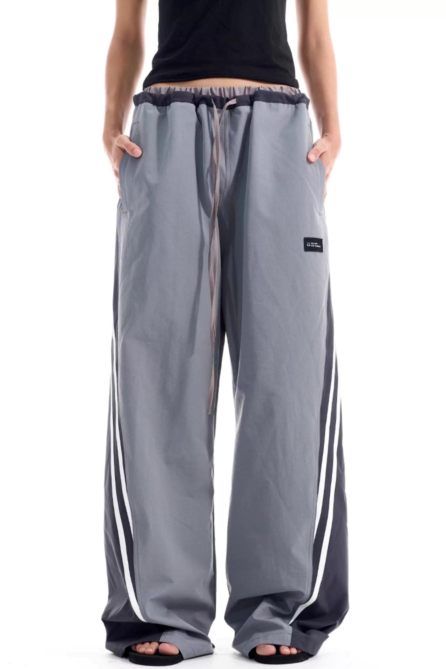 Contrast Striped Patchwork Pants