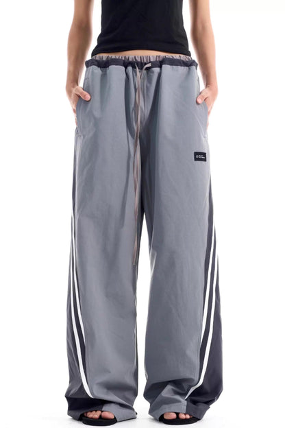 Contrast Striped Patchwork Pants