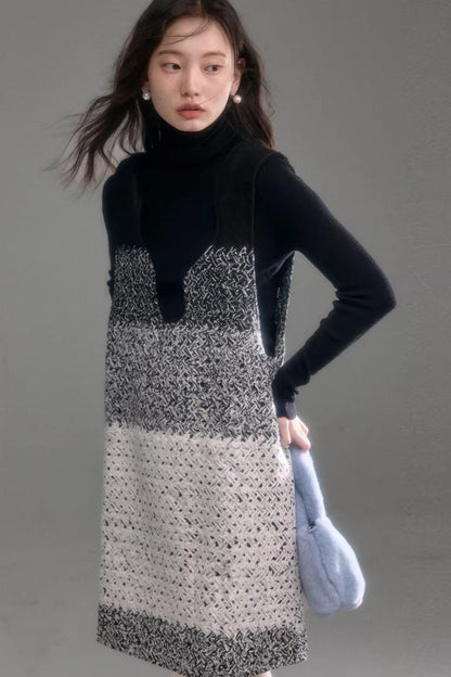 Layered Gradient Woolen Dress