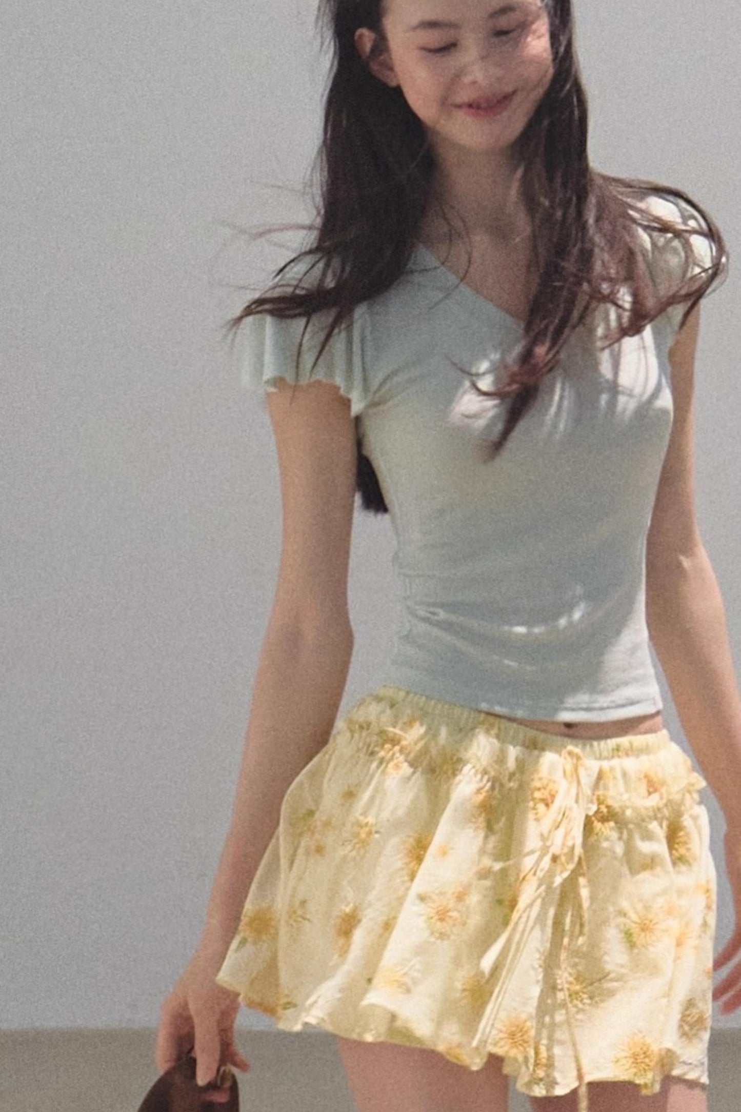 Embroidered Lyocell Puffy A-Line Skirt