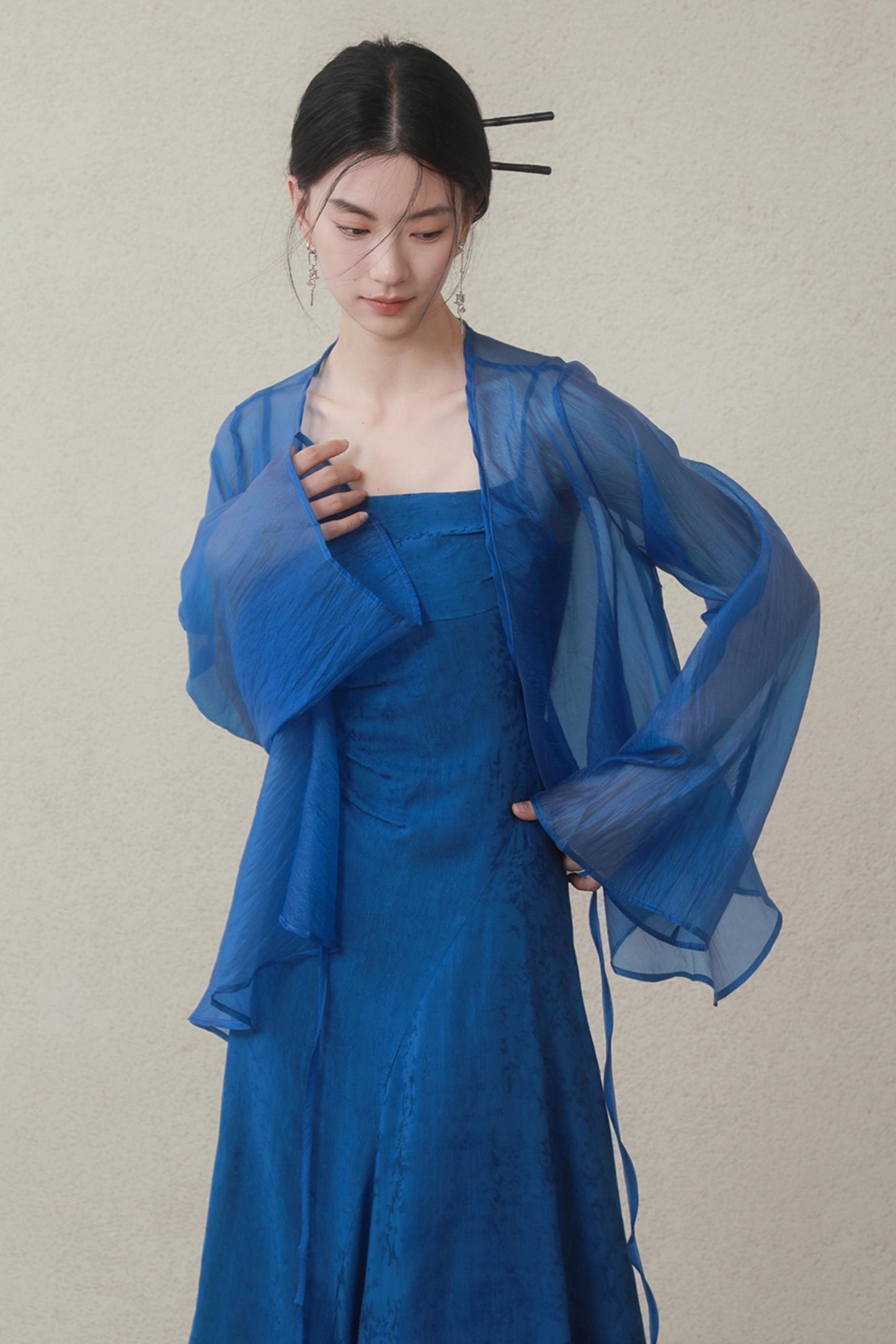 Blue Mesh Tie Sun Shirt