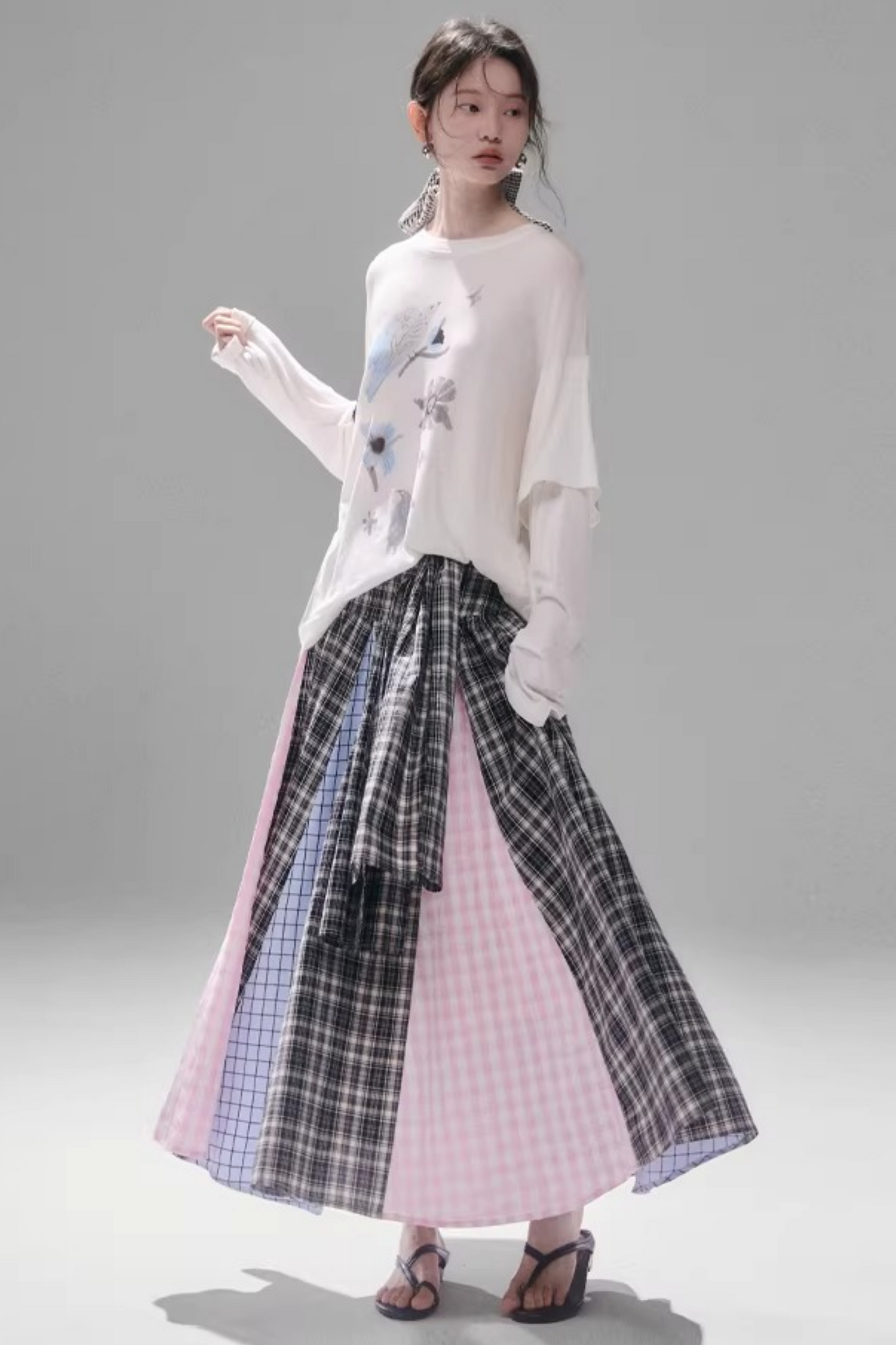 Retro Plaid A-Line Skirt