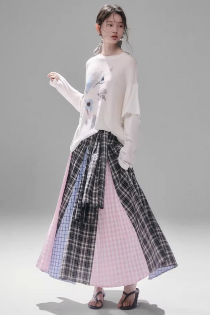 Retro Plaid A-Line Skirt