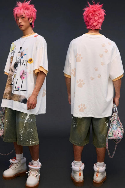 Cat Print T-Shirt