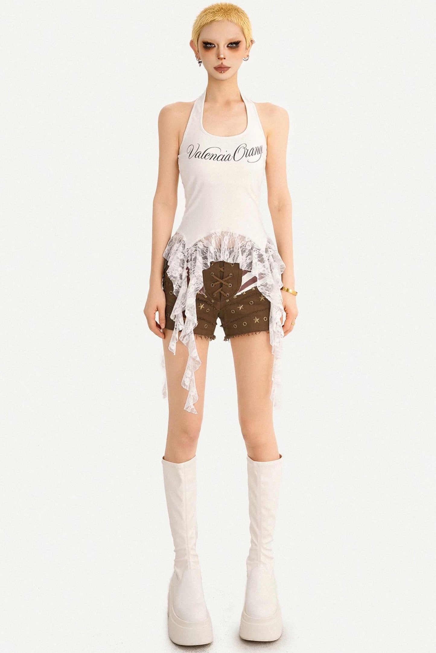 Letter Print Halter Top