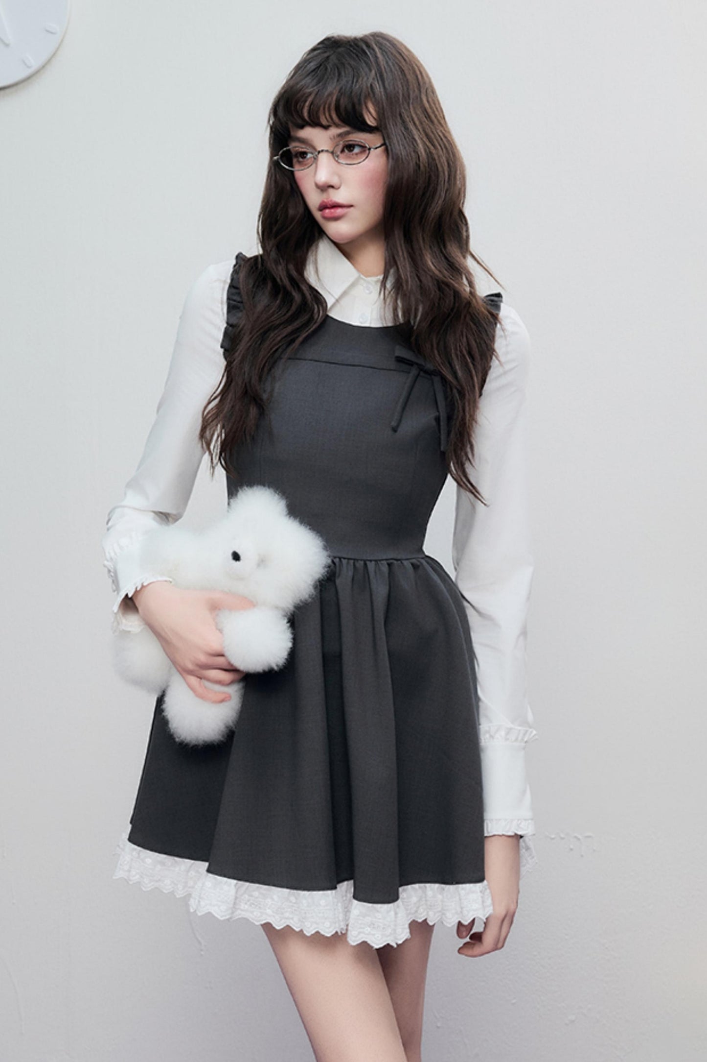 Spring Lace Bow Waist Tank Dress