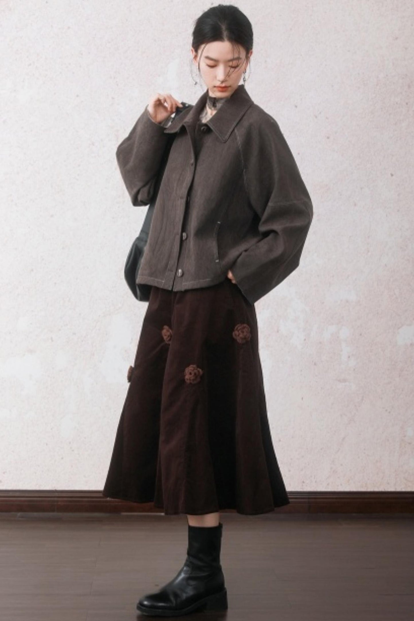 Patchwork Velvet-Feel Jacket