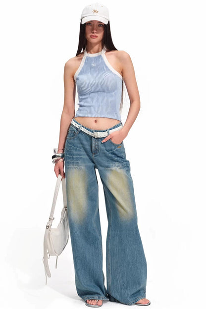 Vintage-Jeans mit weitem Bein