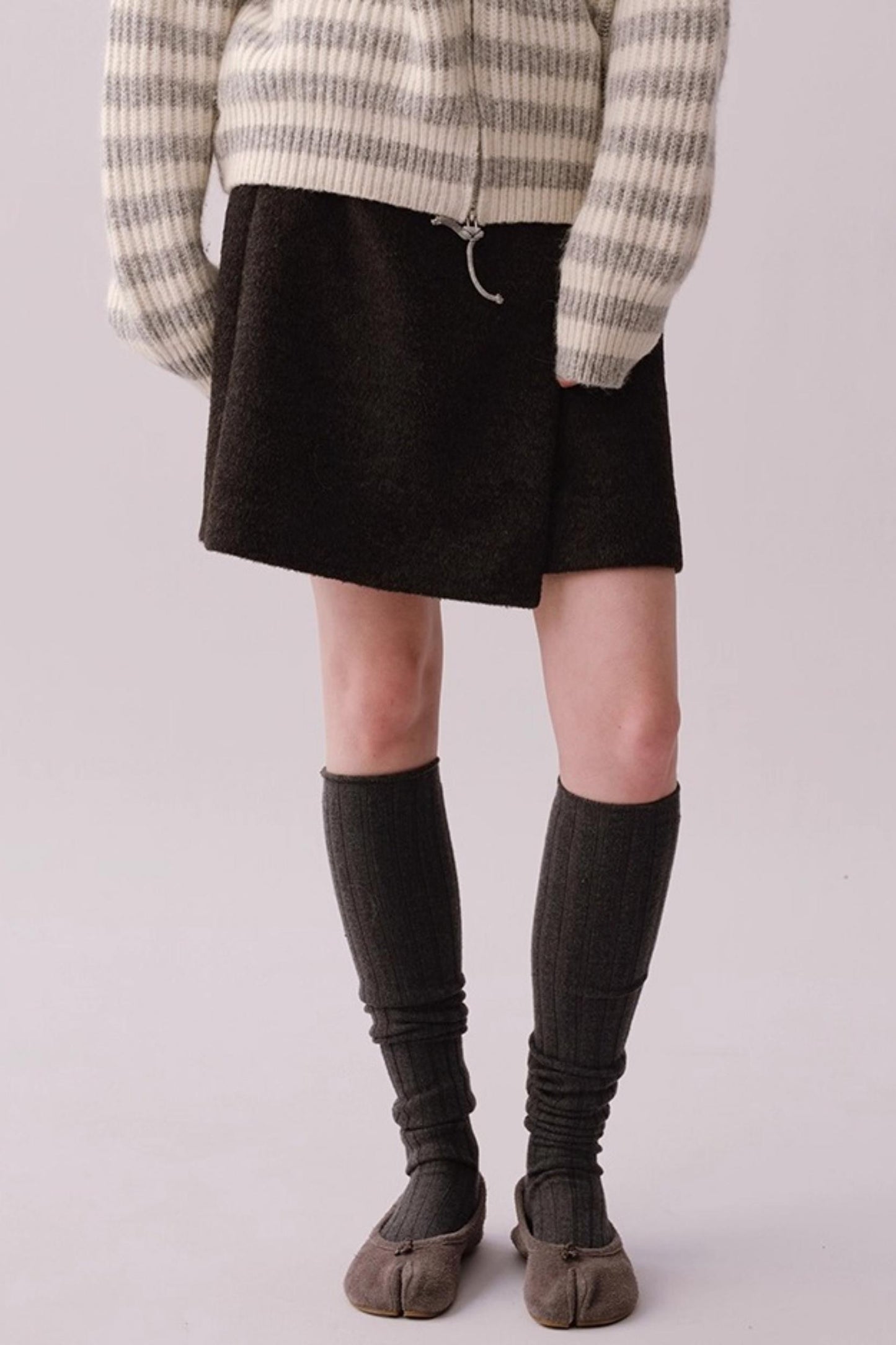 Heavy Wool Diagonal Skirt