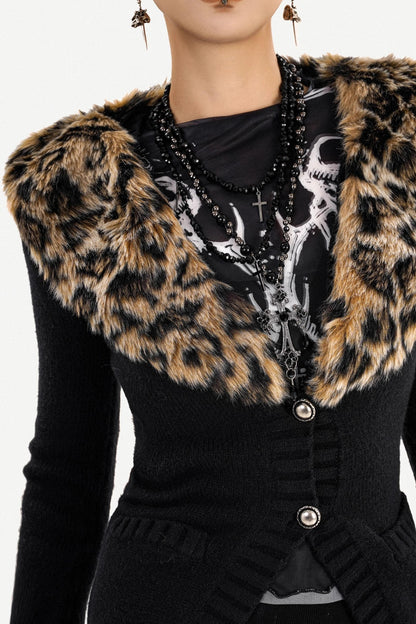 Leopard Print Knit Cardigan