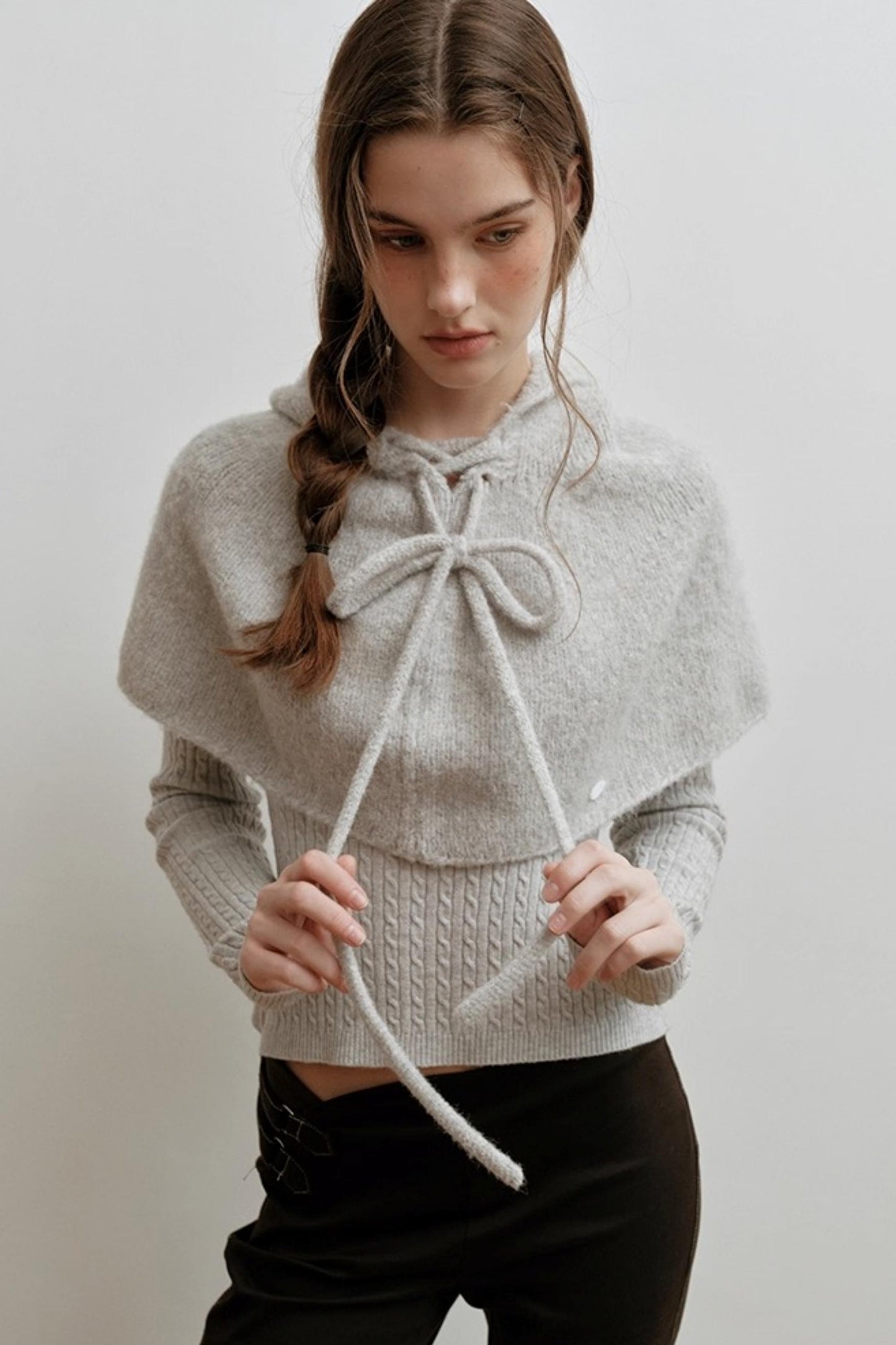 Pearl Gray Knit Cape