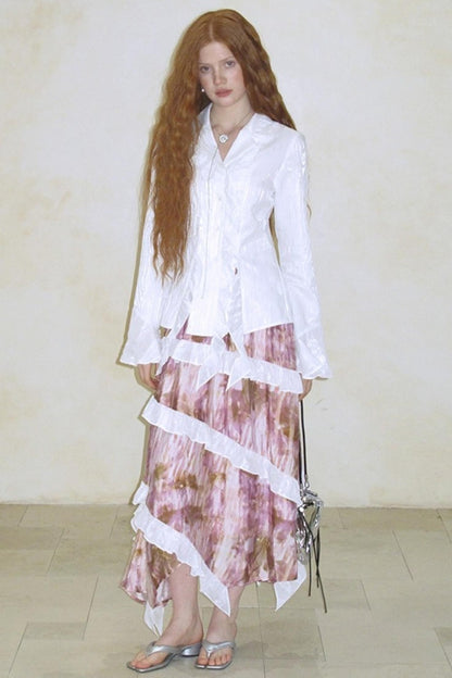 Dark Lace Waist Shirt & Skirt Set-Up