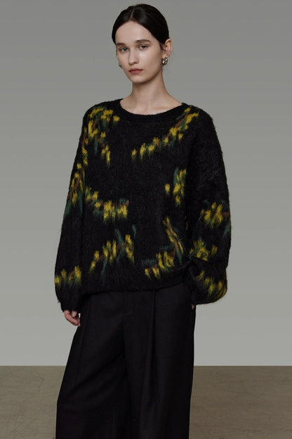 Retro Smudged Winter Sweater