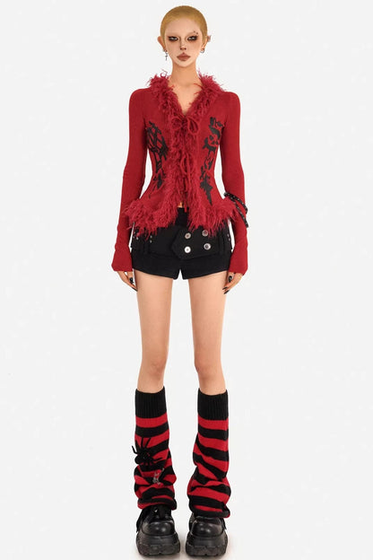 Retro Winter Waist-Cinching Shorts