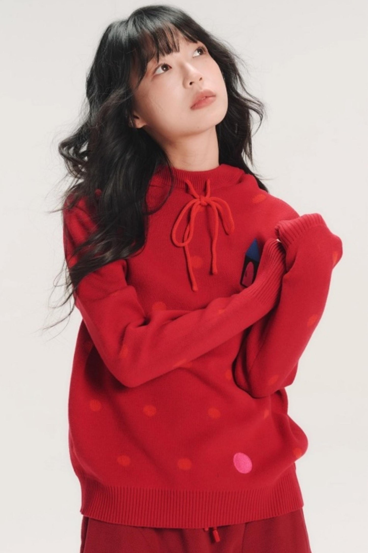 Colorful House Hooded Knit Sweater