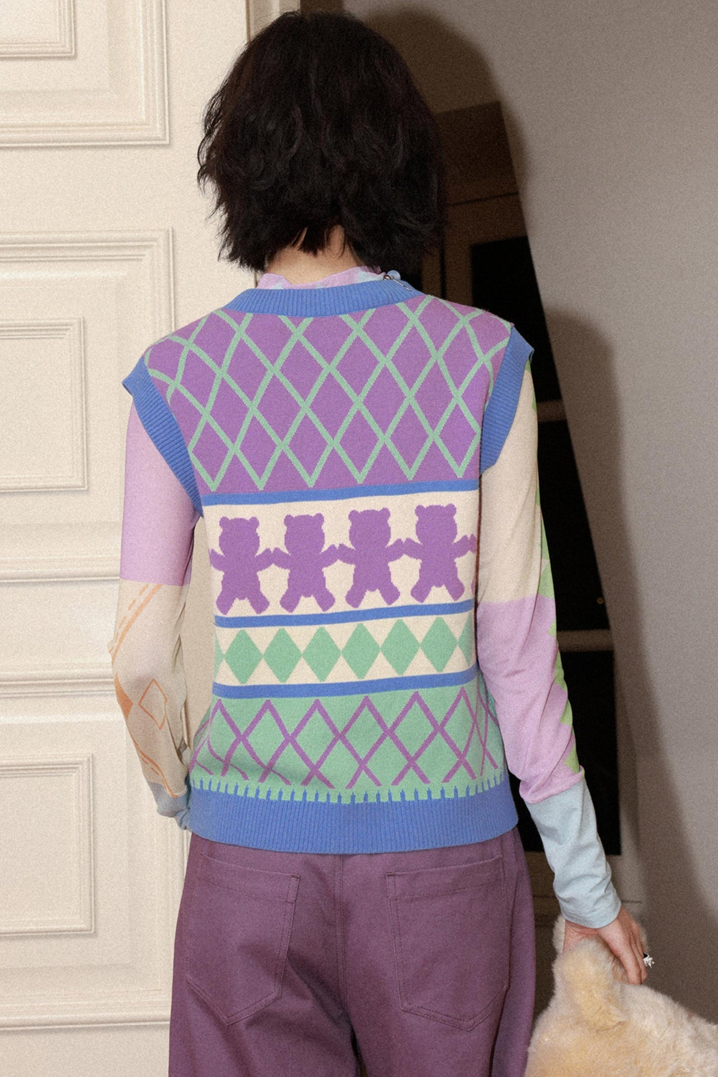 Retro Waffle Knit Vest