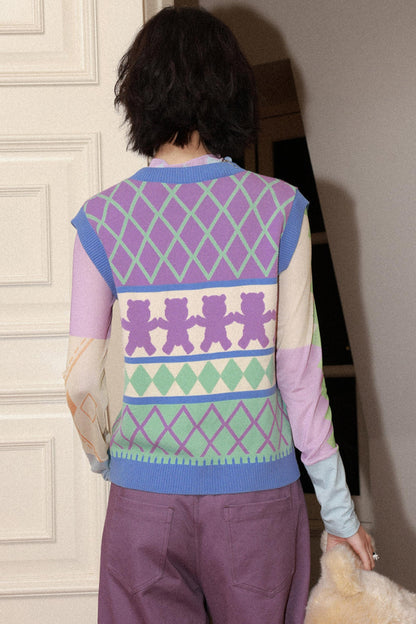 Retro Waffle Knit Vest
