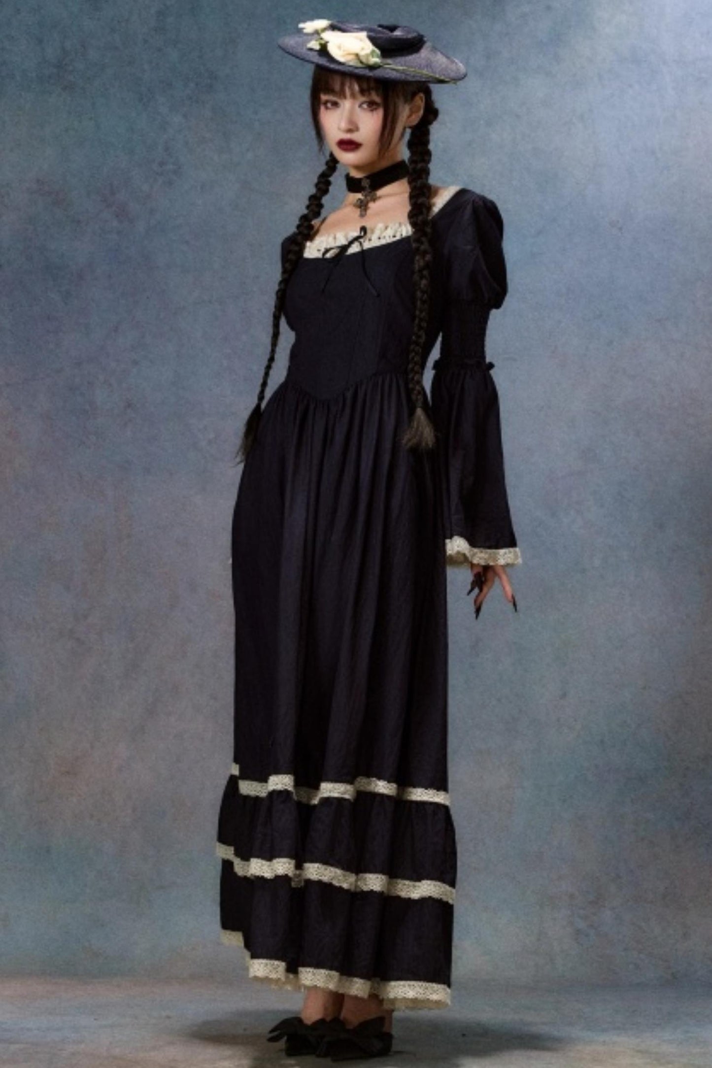 Dark Blue Lace Dress