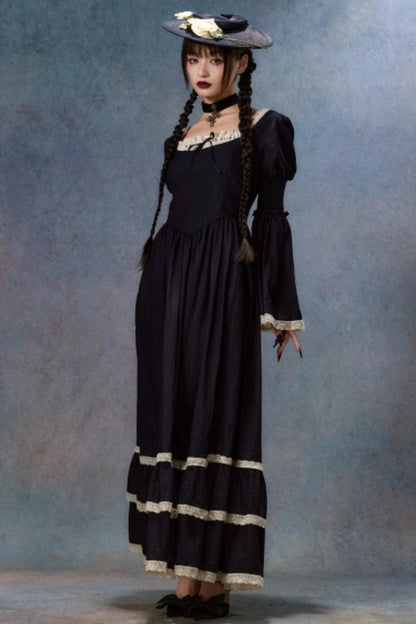 Dark Blue Lace Dress