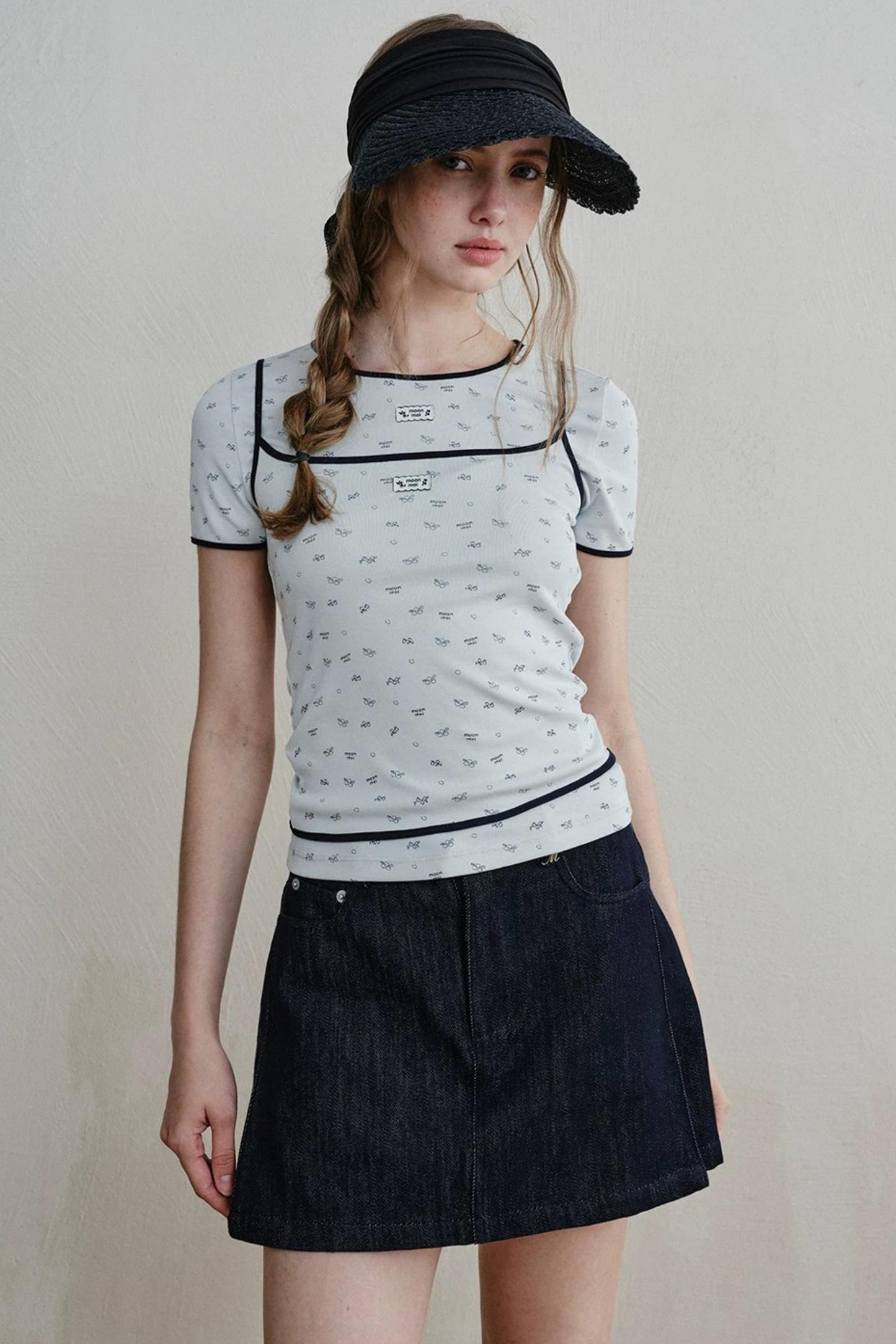 Retro Denim A-Line Skirt