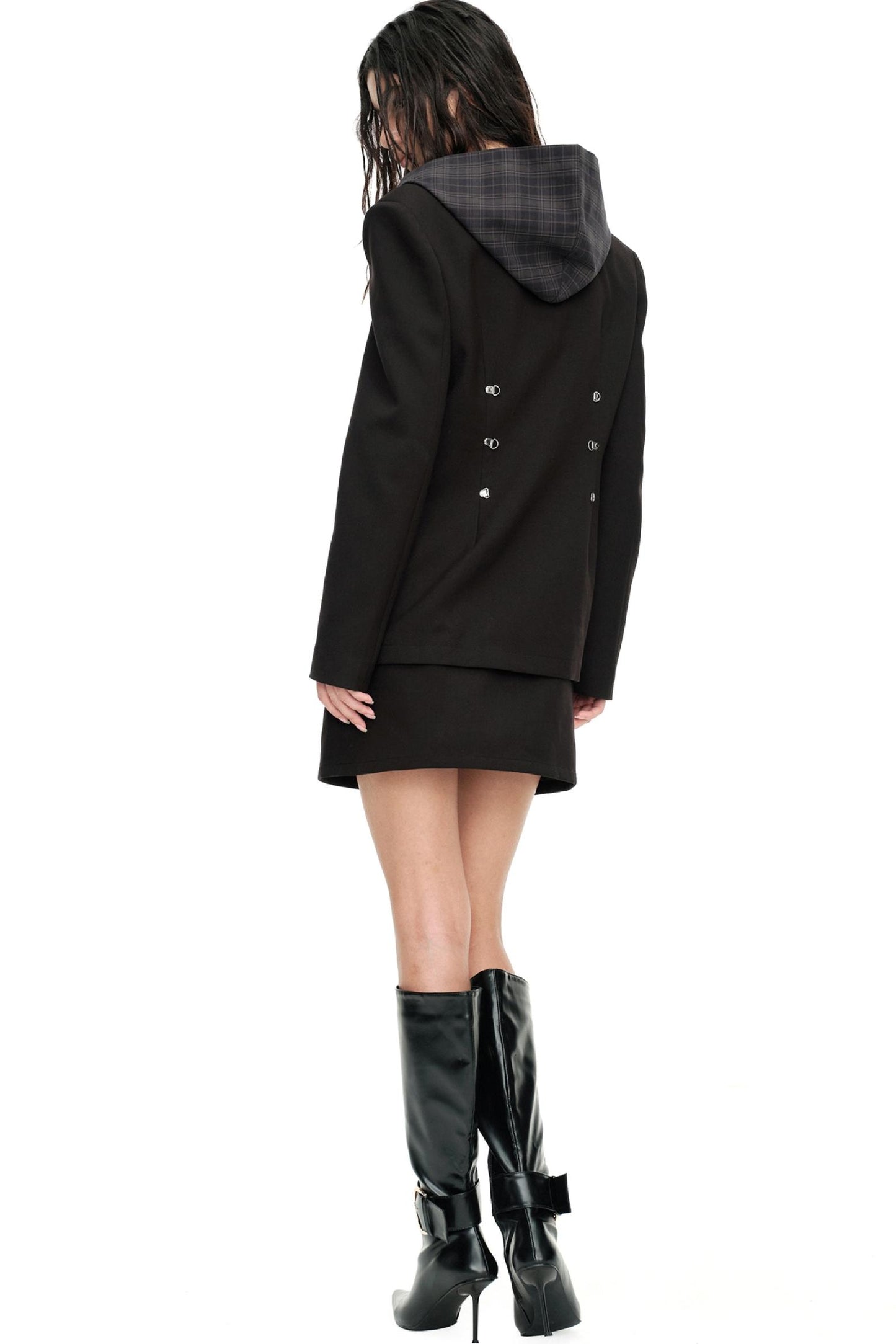 Detachable Hood Blazer Jacket