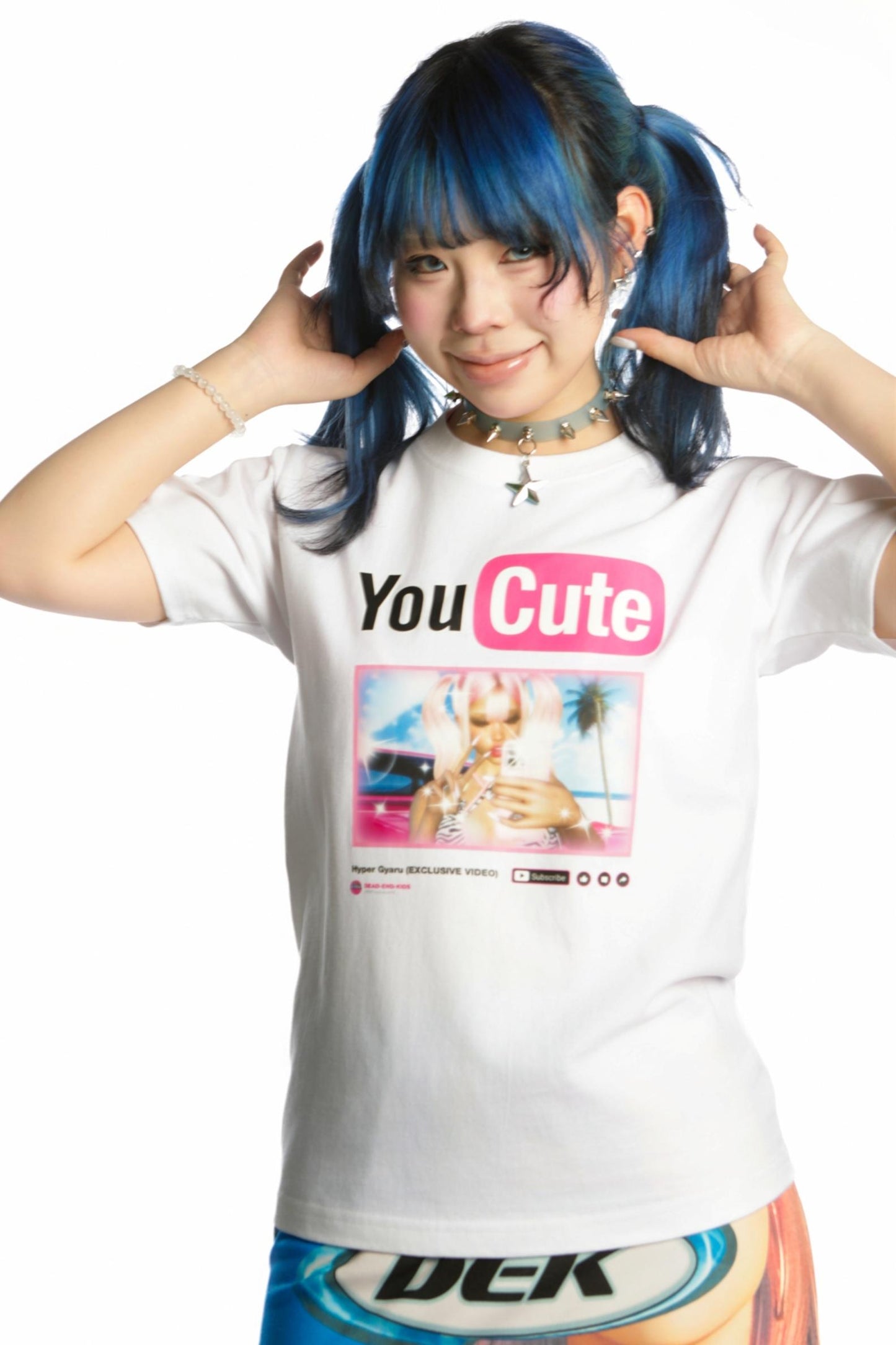 American Boom Print Cotton Slim Shoulder T-Shirt