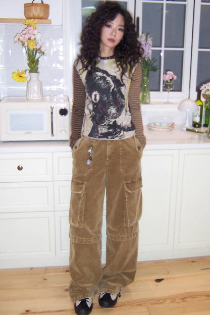 Retro Woolen Printed Top