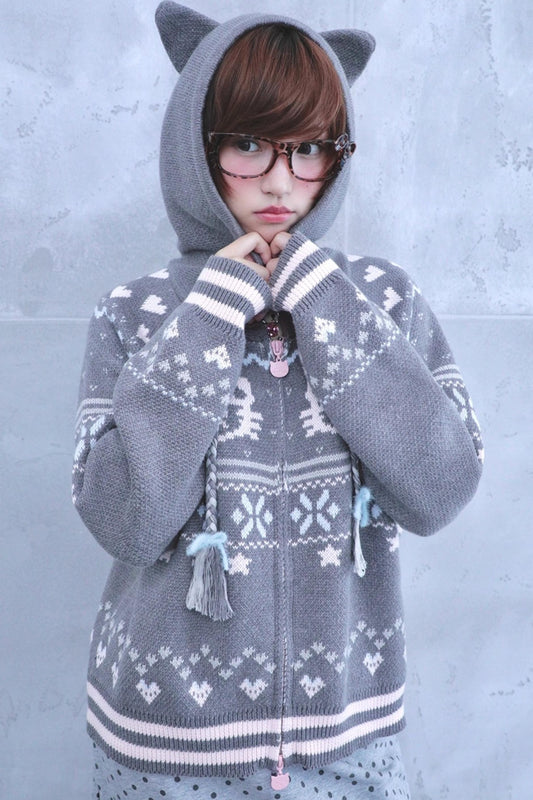 Ghost Ancient Cat Ear Hooded Jacket