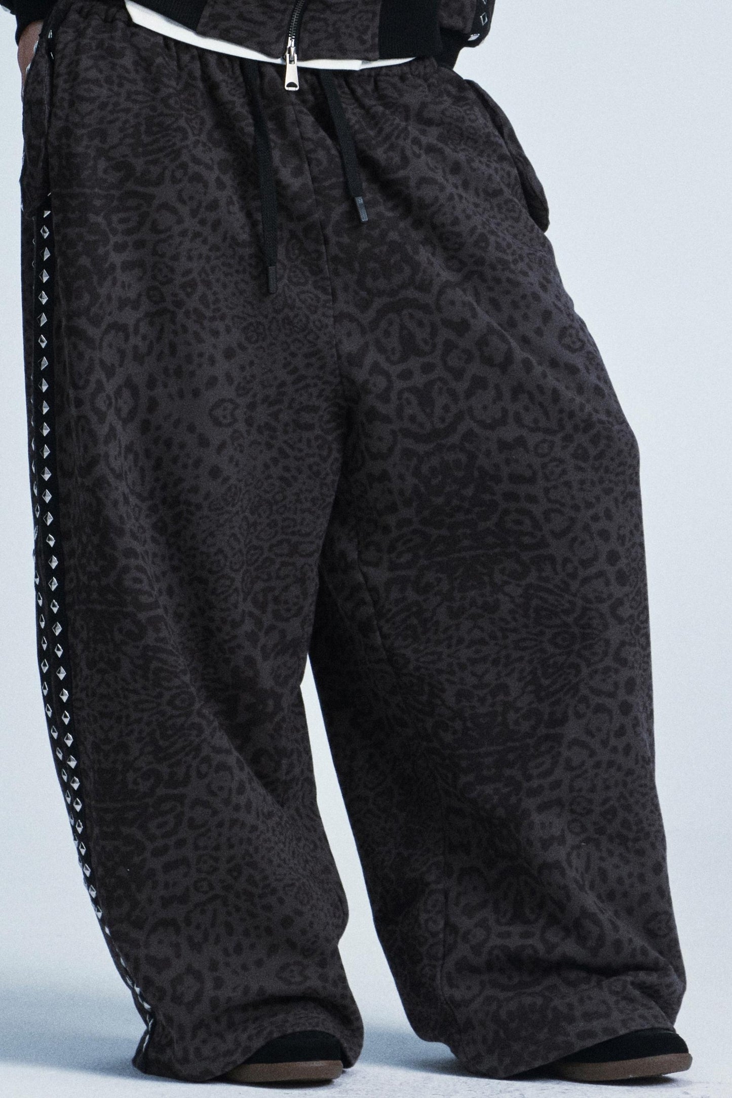 Leopard Print Hooded Jacket Set-Up