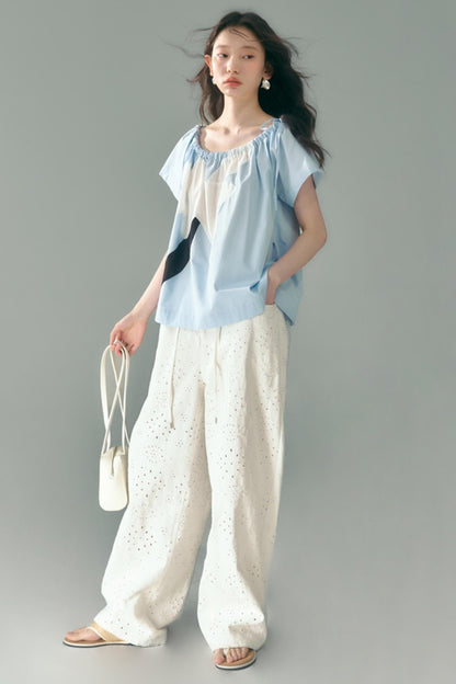 Breathe Between Flowers White Jeans