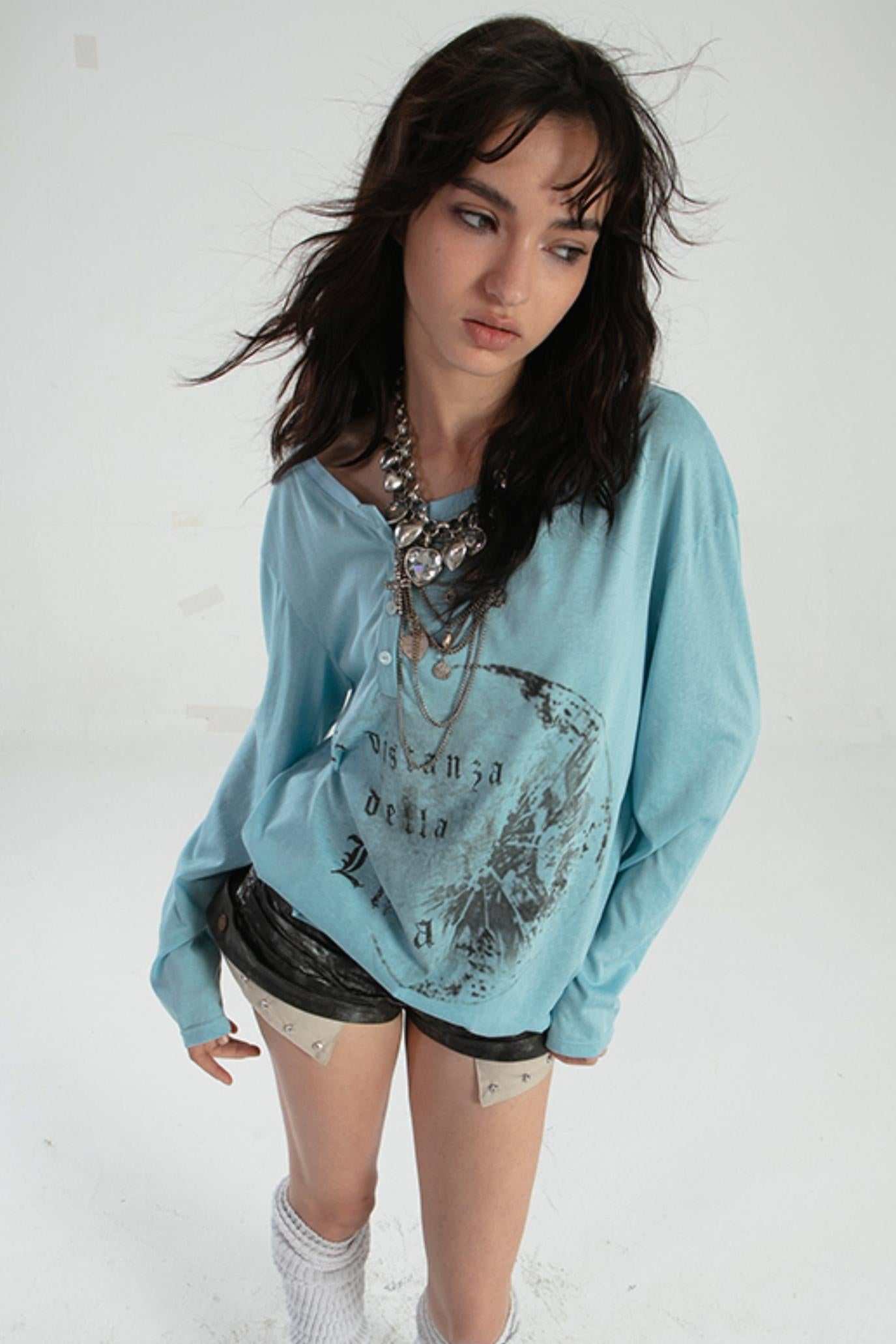 Loose Fit Slouchy Long Sleeve T-Shirt