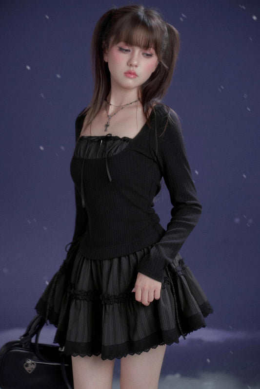 Midnight Waltz Waist-Cinching Dress