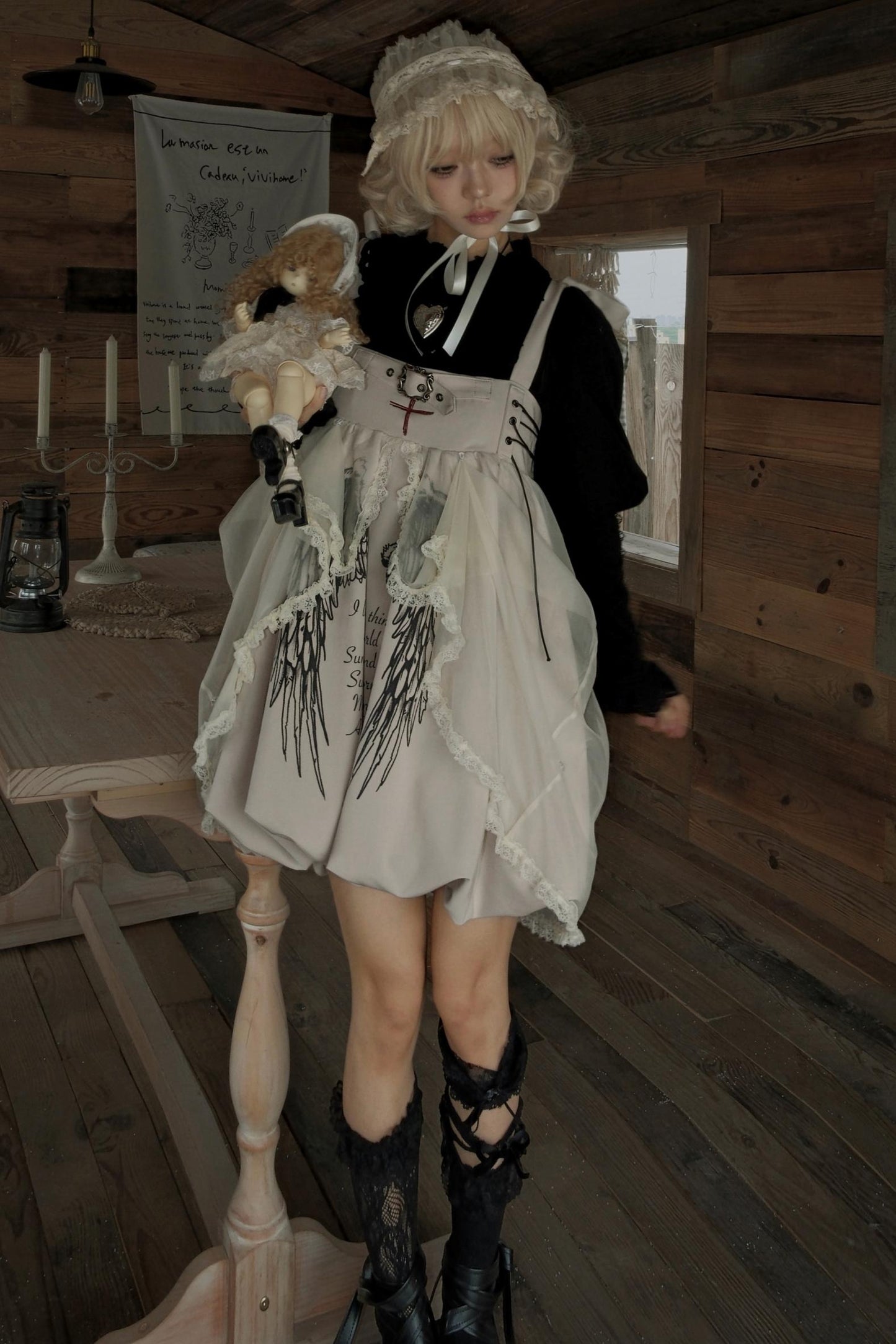 Cross Wing Mesh Doll Dress