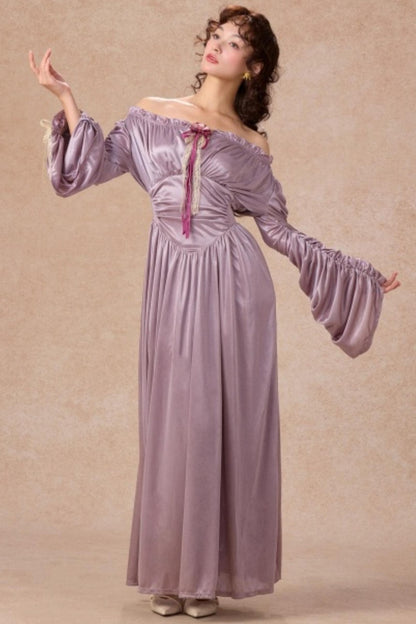 Satin Parthenon One-Shoulder Dress