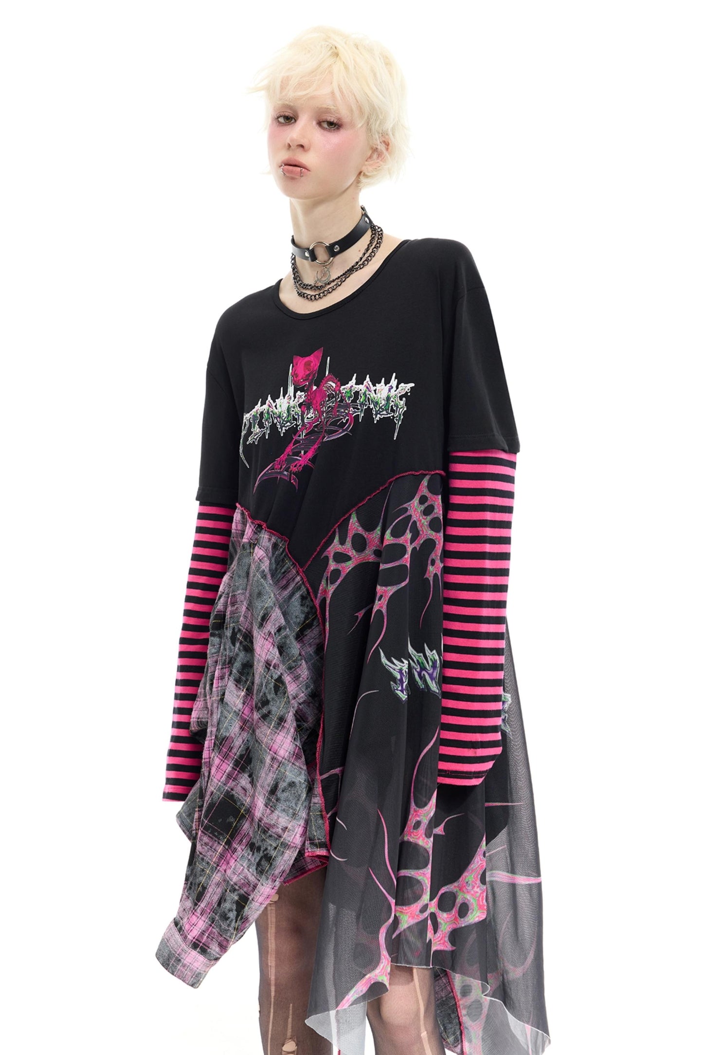 Striped Mesh Hottie Dress