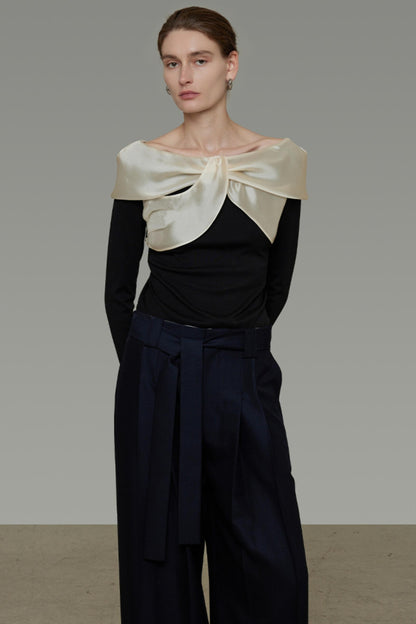 Slim Collar Knitted Top