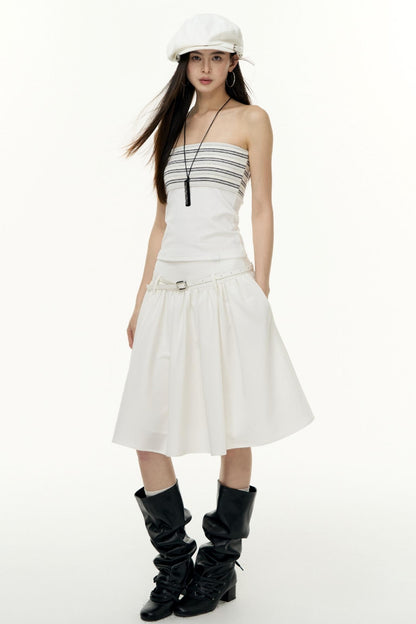 Virtual Striped Short Skirt Set-Up