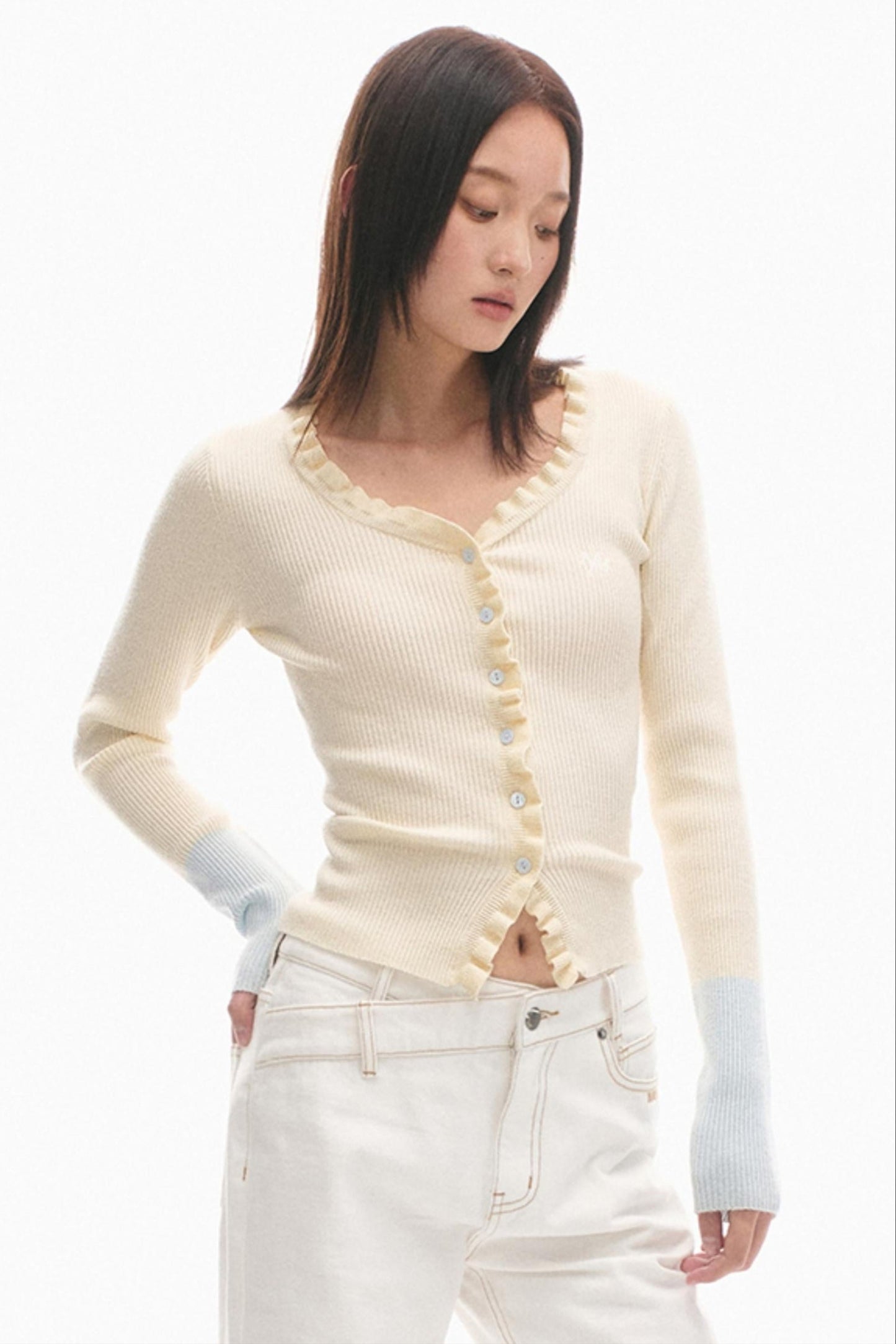 Wave Knit Casual Slim Top