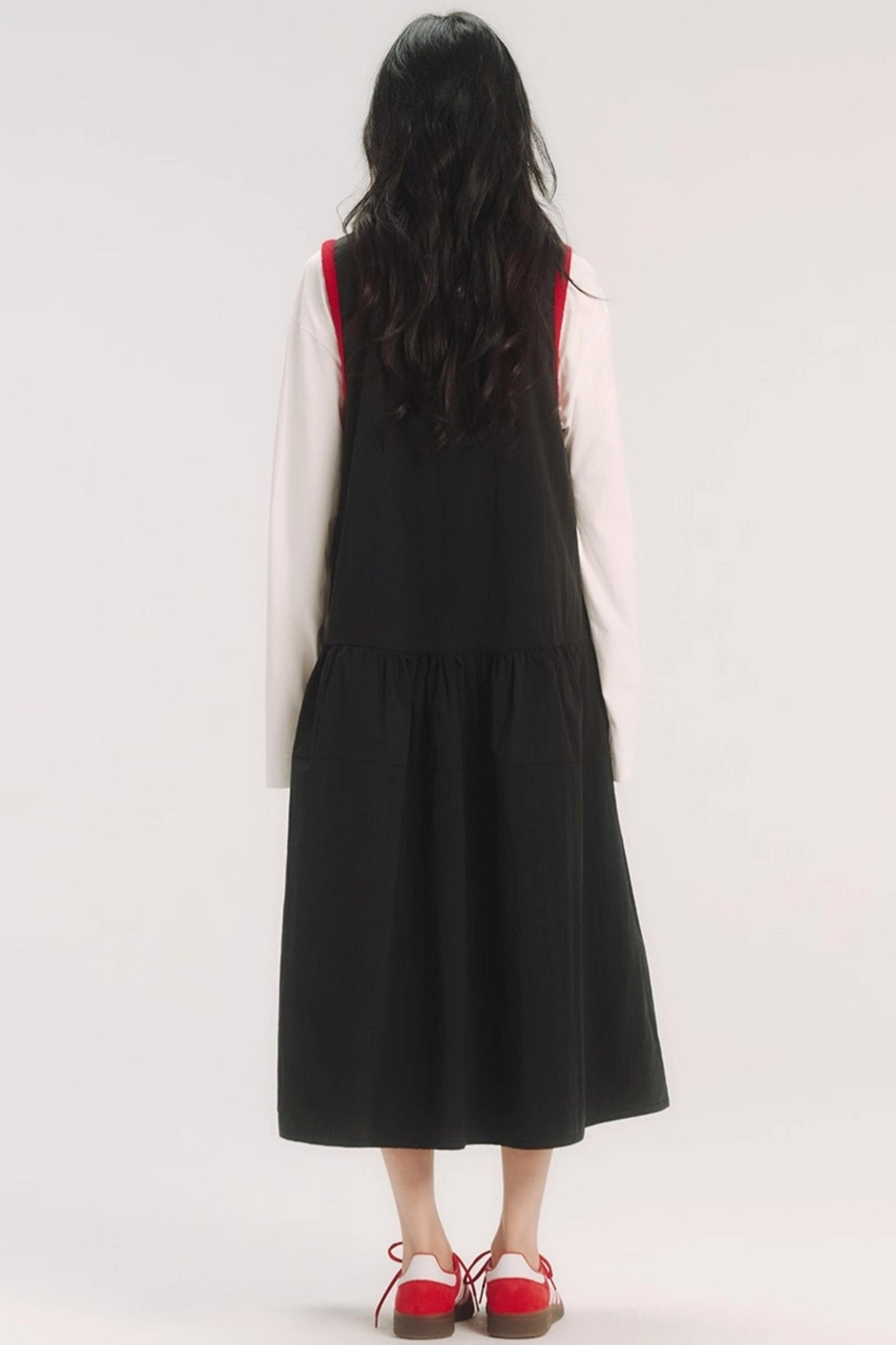 Contrast Patch Embroidery Sleeveless Dress