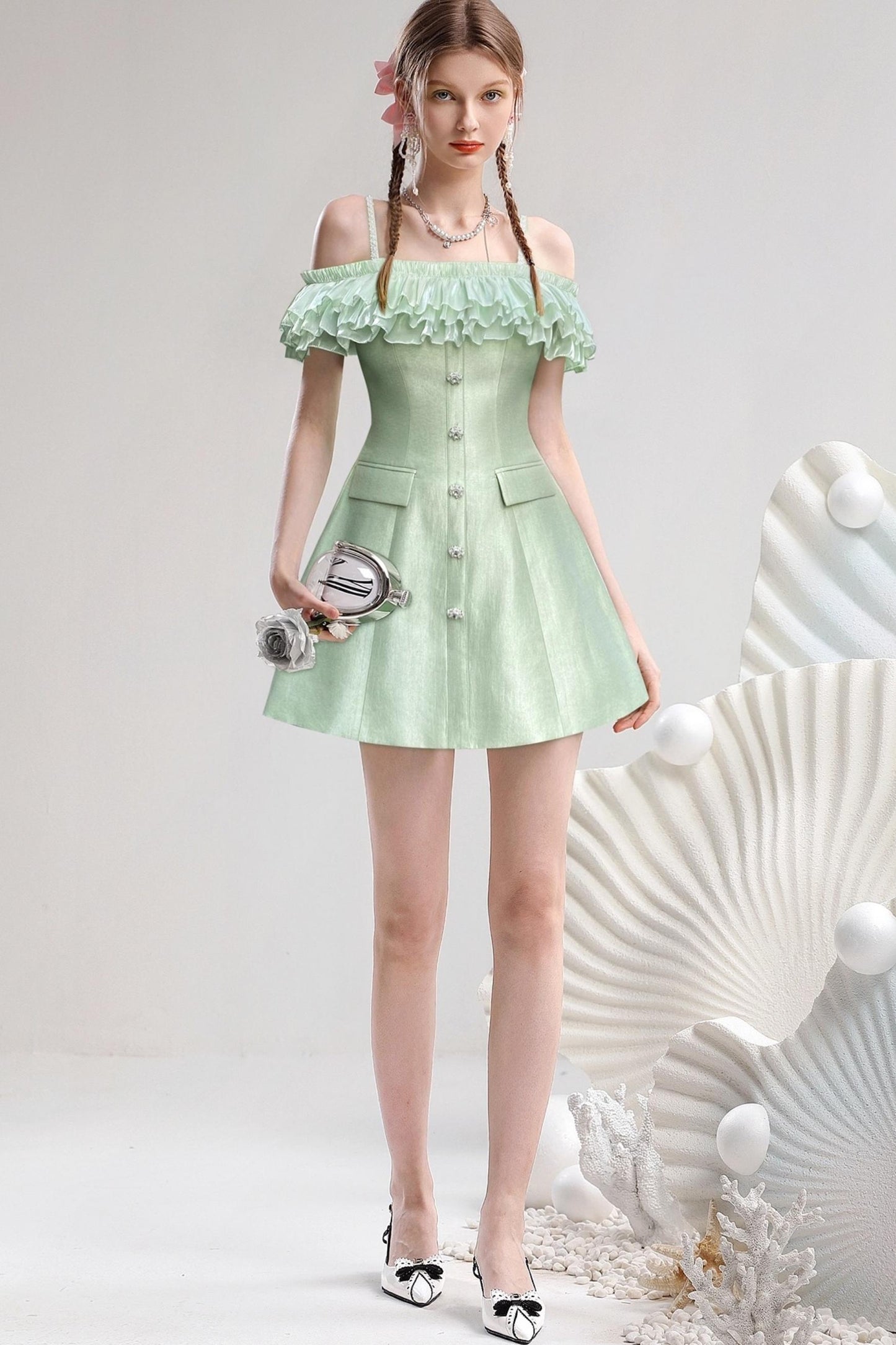 French Elegance One-Shoulder Dress