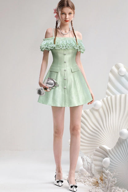 French Elegance One-Shoulder Dress