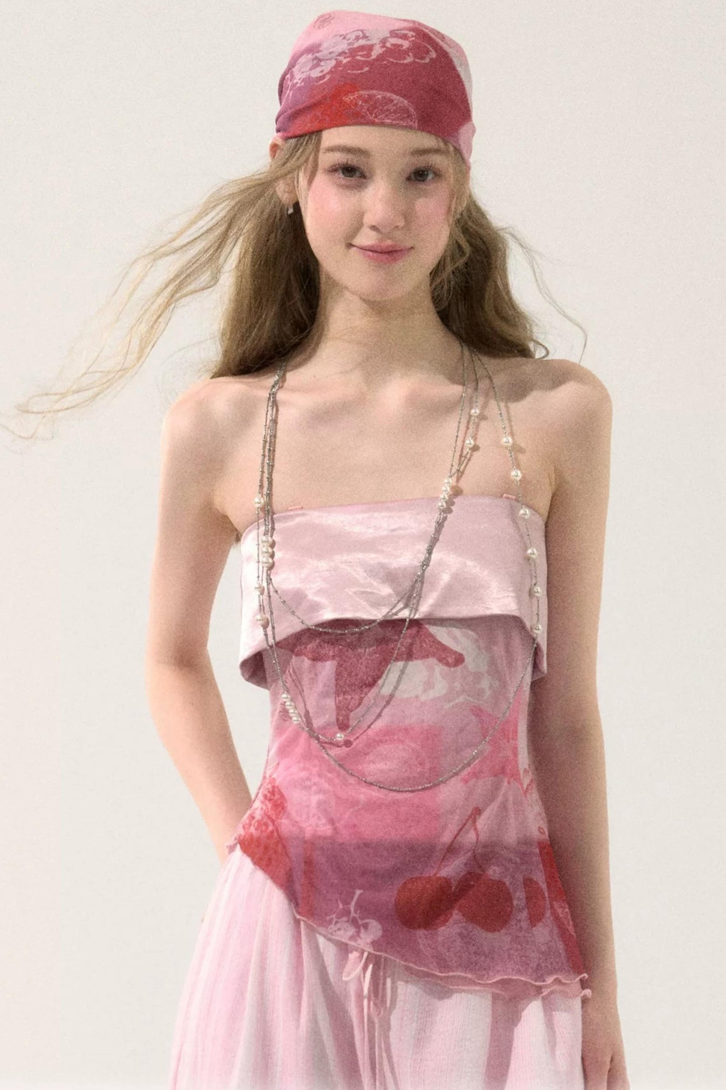 Irregular Hem Printed Tube Top